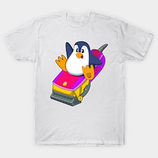 Penguin as Hairdresser with Razor T-Shirt